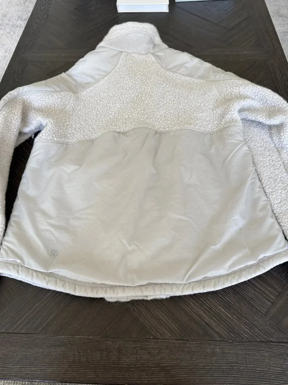 Lululemon Fleece Jacket Size 8 Light Grey Snap Front Cozy Athleisure Jacket